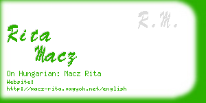 rita macz business card